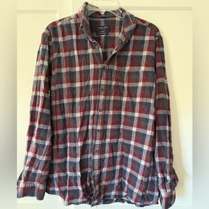 Men’s Andrew James 2Ply Soft Plaid Flannel sz L Cabin Work Ranch Normcore